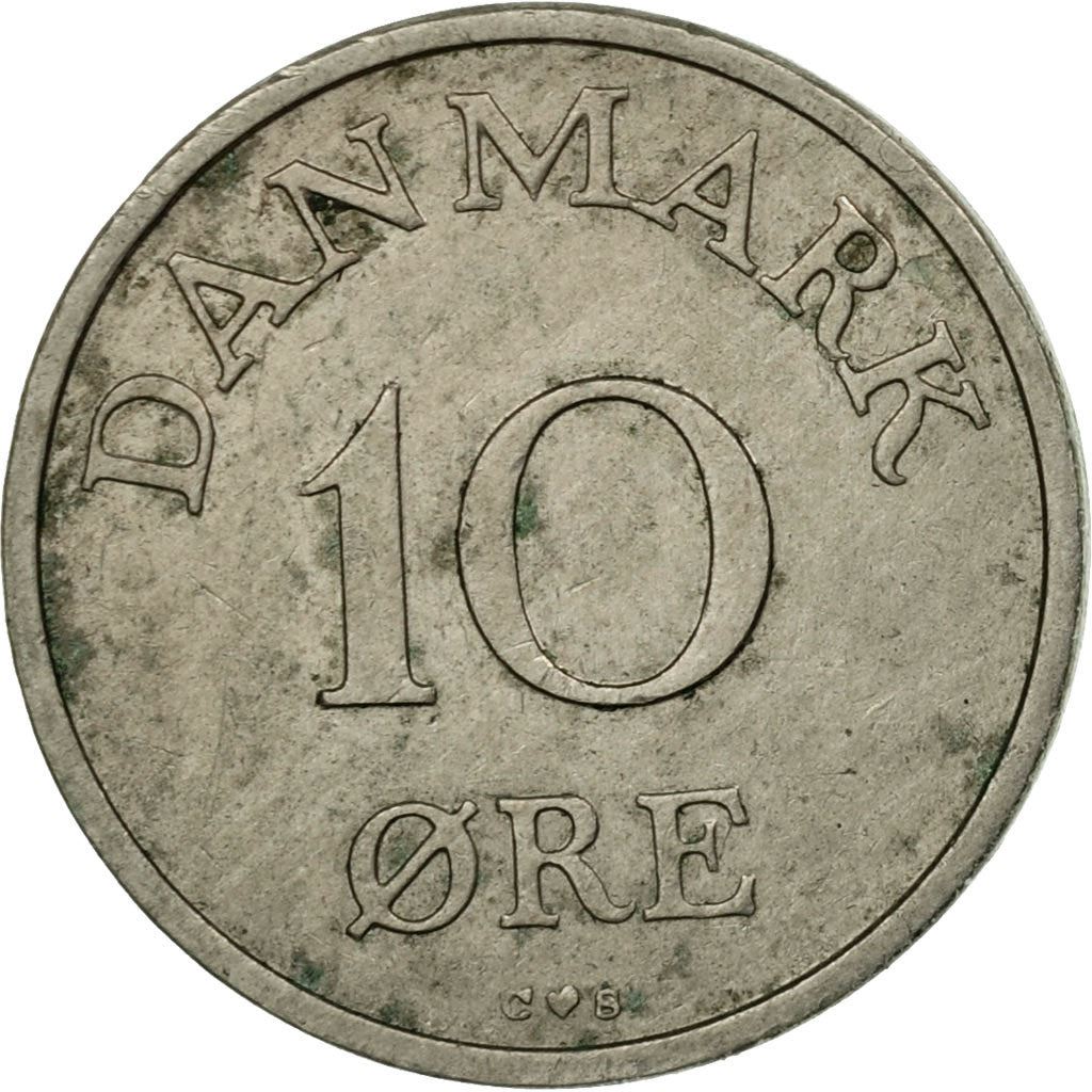 Denmark | 10 Ore Coin | Monogram | Km:841 | 1948 - 1960