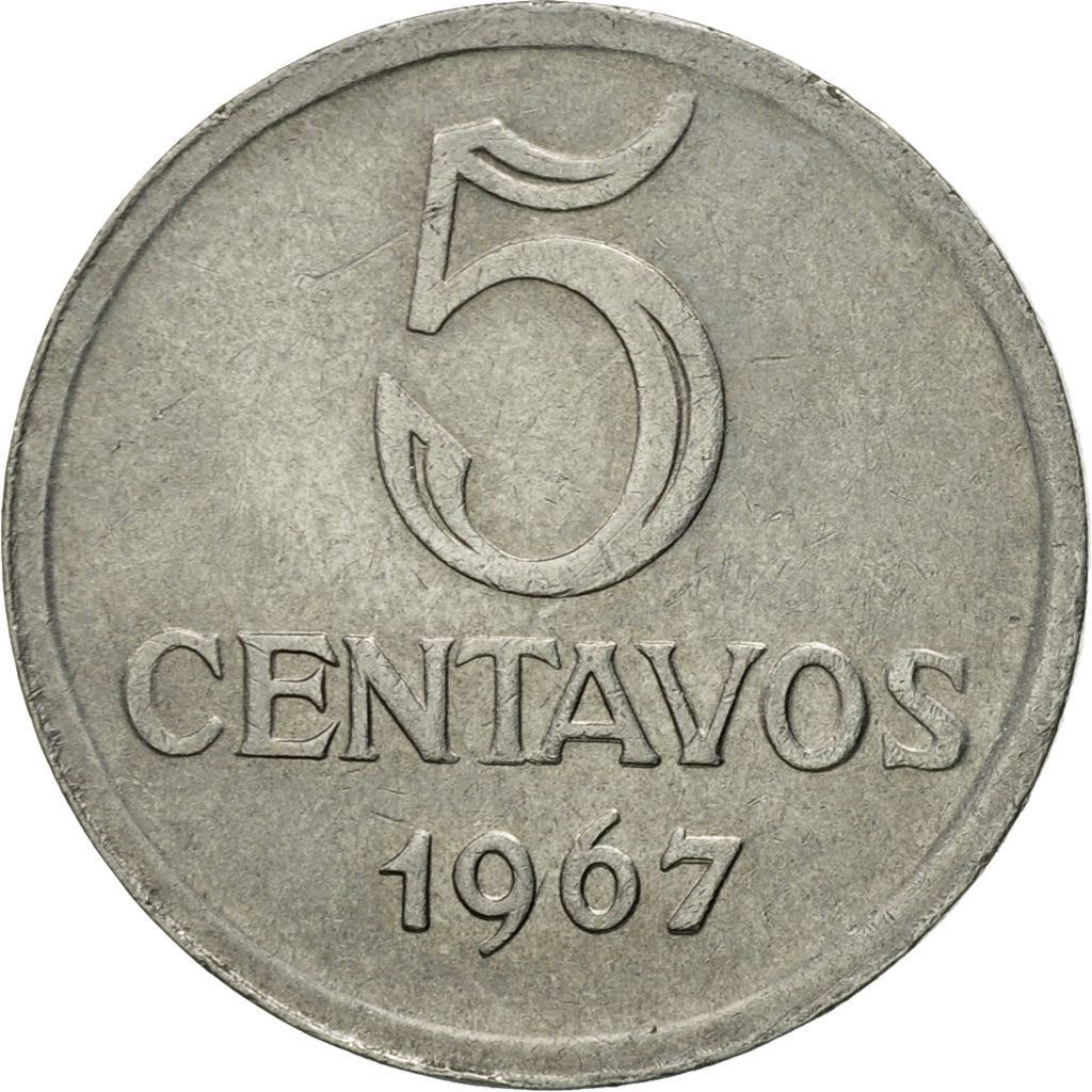 Brazil | 5 Centavos Coin | Effigie | Km:577.1 | 1967