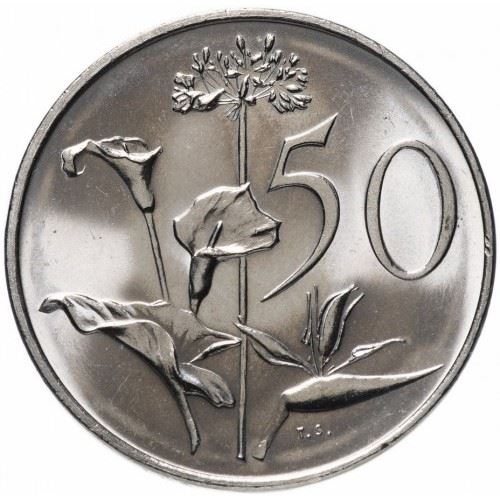 Sør-Afrika 50 Cent Mynt | Balthazar J. Vorster | KM114 | 1982