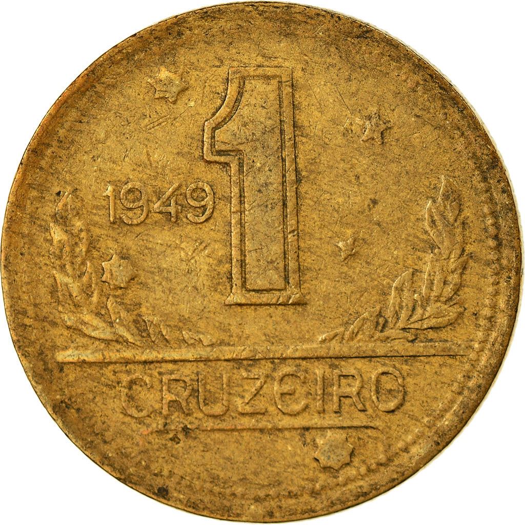 Brazil | 1 Cruzeiro Coin | Map of Brazil | Km:558 | 1942 - 1956