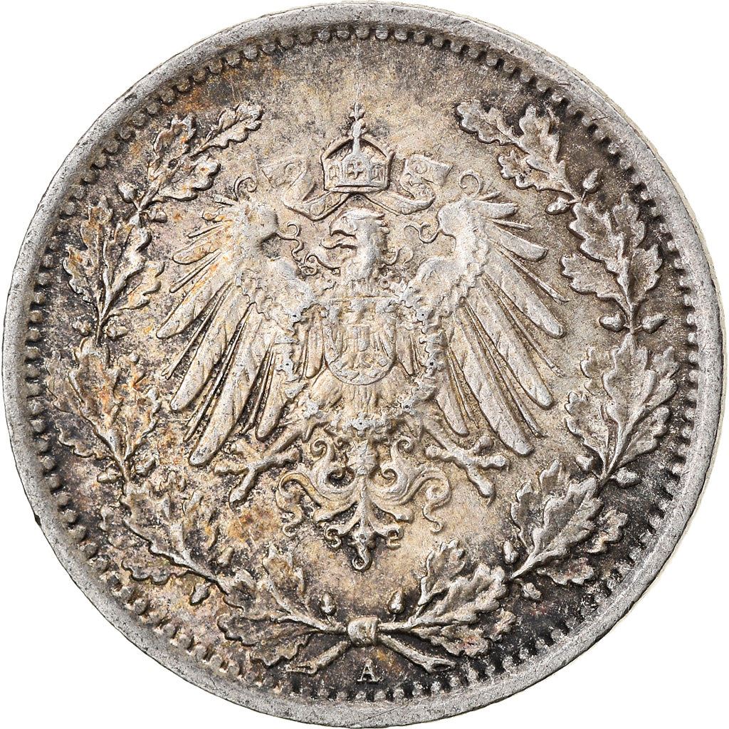 German Empire 1/2 Mark Coin | Deutsches Reich | Wilhelm II | Type 2 | KM17 | 1905 - 1919