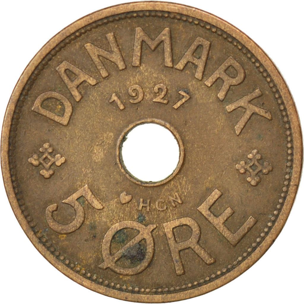 Denmark | 5 Ore Coin | Monogram | Km:828 | 1927 - 1940