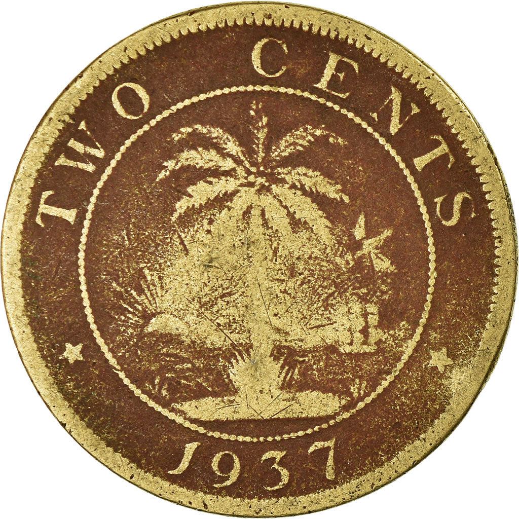Liberia | 2 Cents Coin | Elephant | Km:12 | 1937