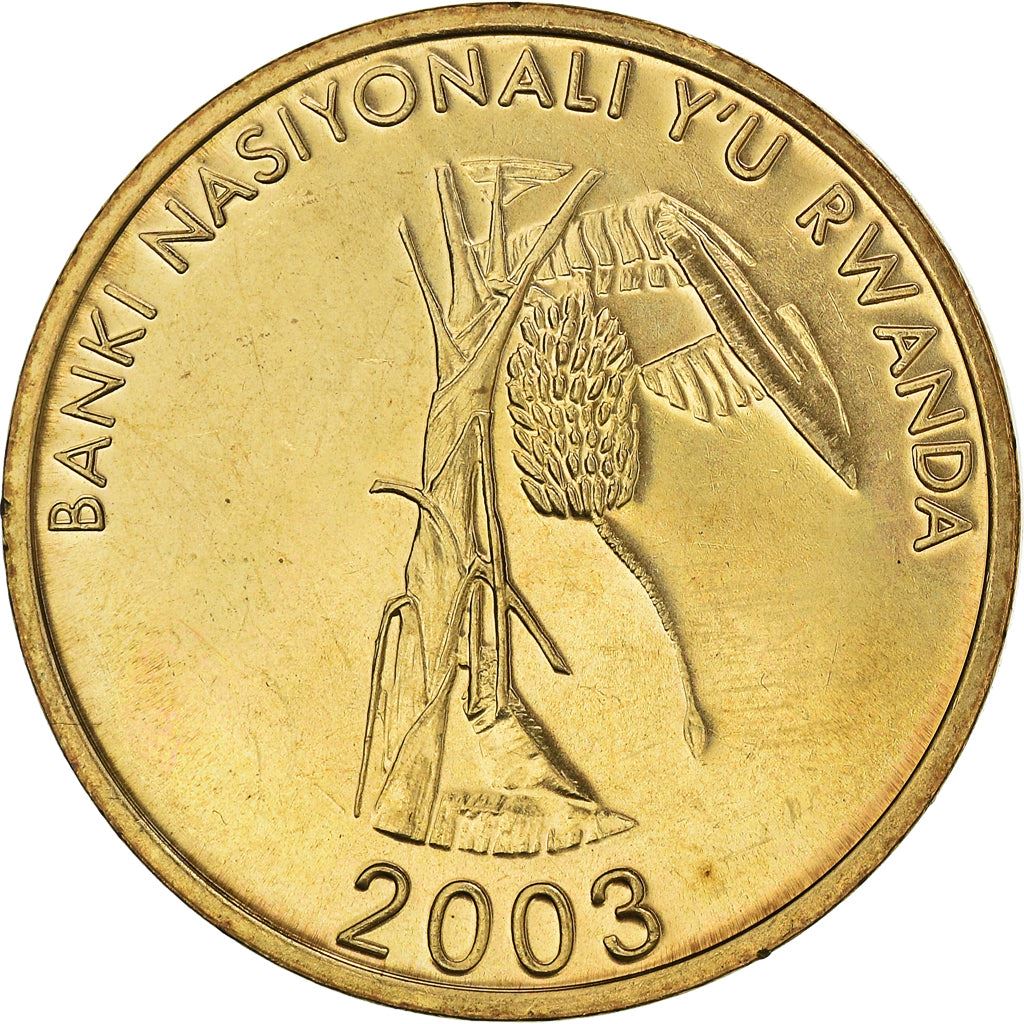Rwanda | 10 Amafaranga Coin | Banana Tree | Km:24 | 2003