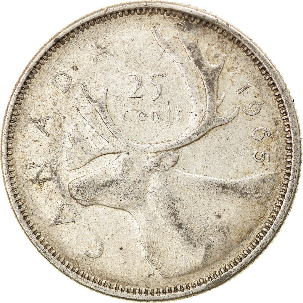 Canada | 25 Cents Coin | Silver | 2nd portrait | KM:62 | 1965-1966