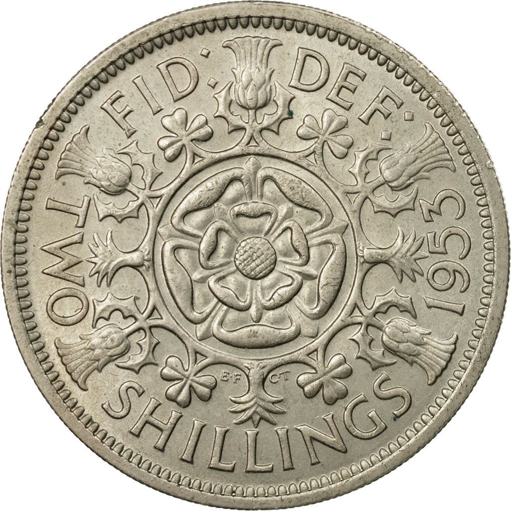 United Kingdom | 2 Shillings Coin | Elizabeth II | Km:892 | 1953
