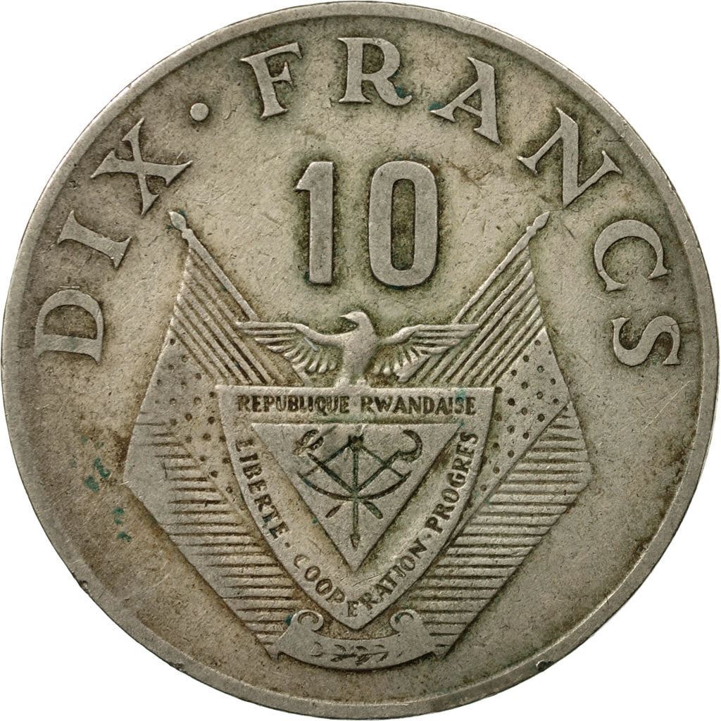 Rwanda | 10 Francs Coin | Coffee Plant | Km:14.1 | 1974