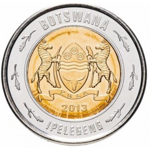 Botswana | 2 Pula Coin | White Rhinoceros | Km:36 | 2013 - 2016