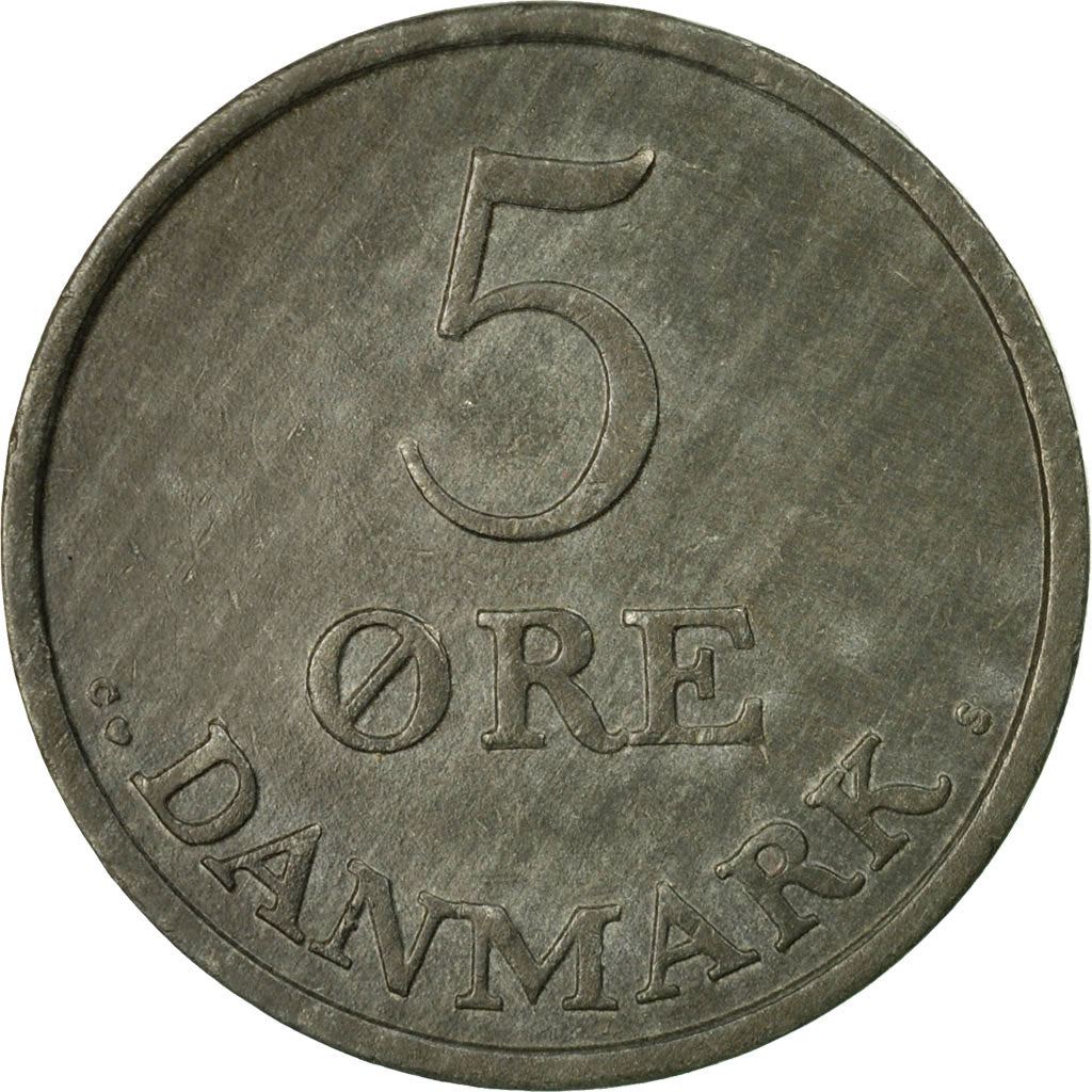 Denmark | 5 Ore Coin | Monogram | Km:843 | 1950 - 1964