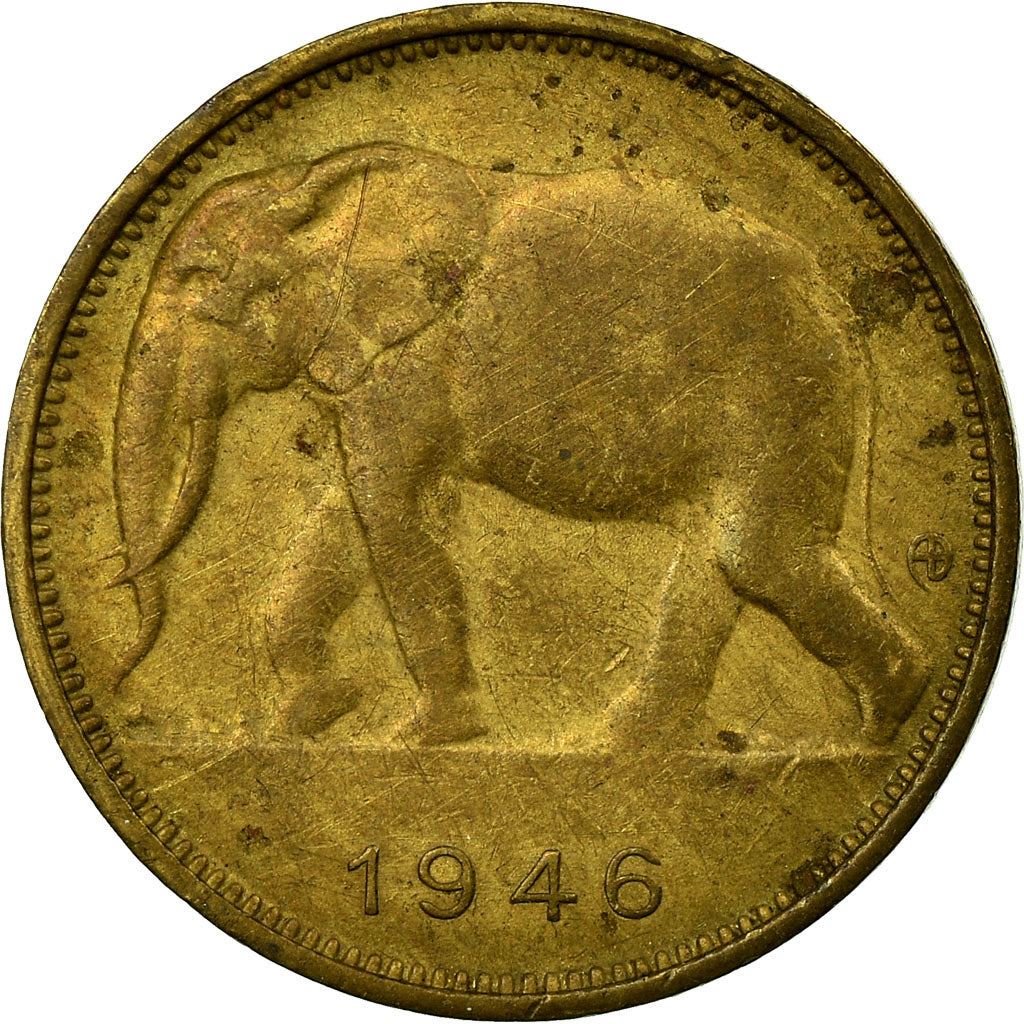 Belgian Congo | 1 Franc Coin | Elephant | Km:26 | 1944 - 1949