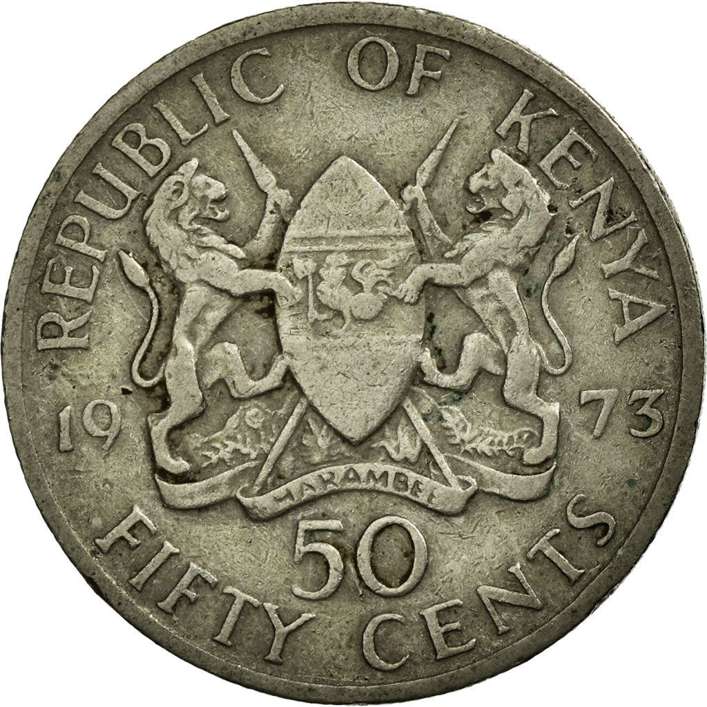 Kenya 50 Cents | Mzee Jomo Kenyatta Coin | KM13 | 1969 - 1978