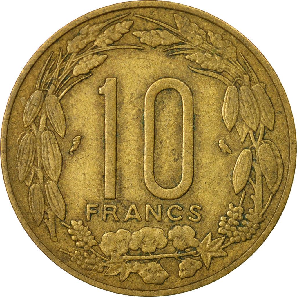 Central African States | 10 Francs Cfa Coin | Antelope | Crops | Km:2 | 1961 - 1962