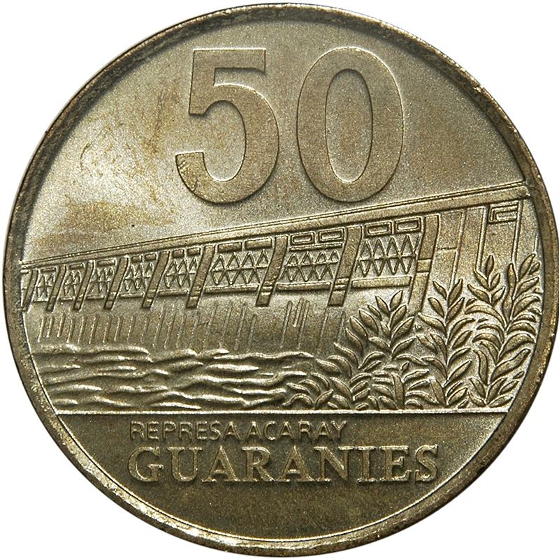 Paraguay | 50 Guaraní-mynt | José Félix Estigarribia | Km:191A | 1995 - 2005