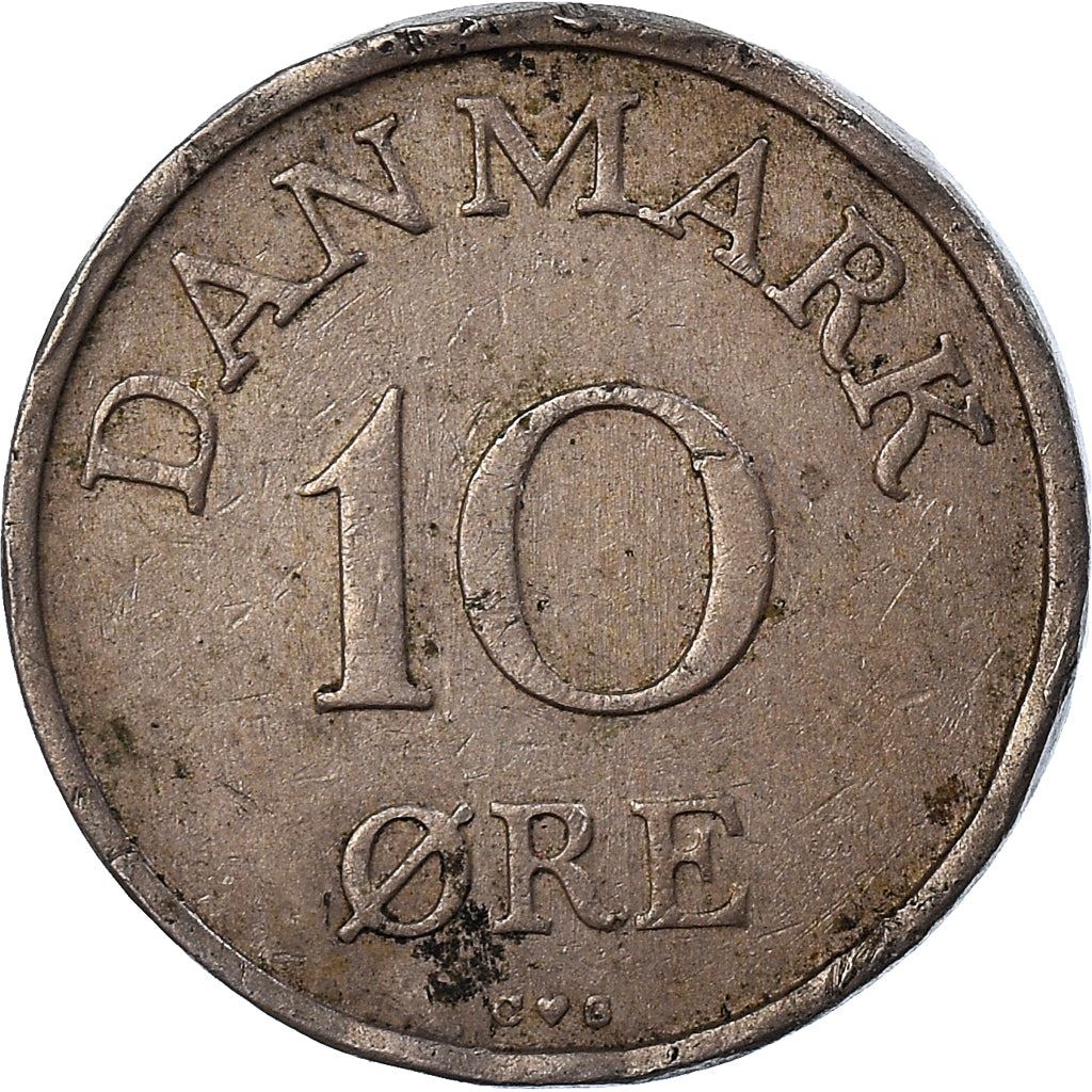 Denmark | 10 Ore Coin | Monogram | Km:841 | 1948 - 1960