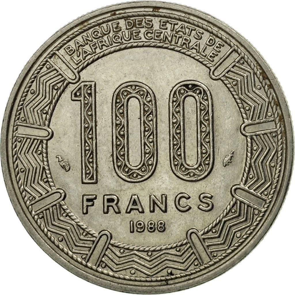 Central African Republic | 100 Francs Cfa Coin | Antelope | Km:7 | 1975 - 1990