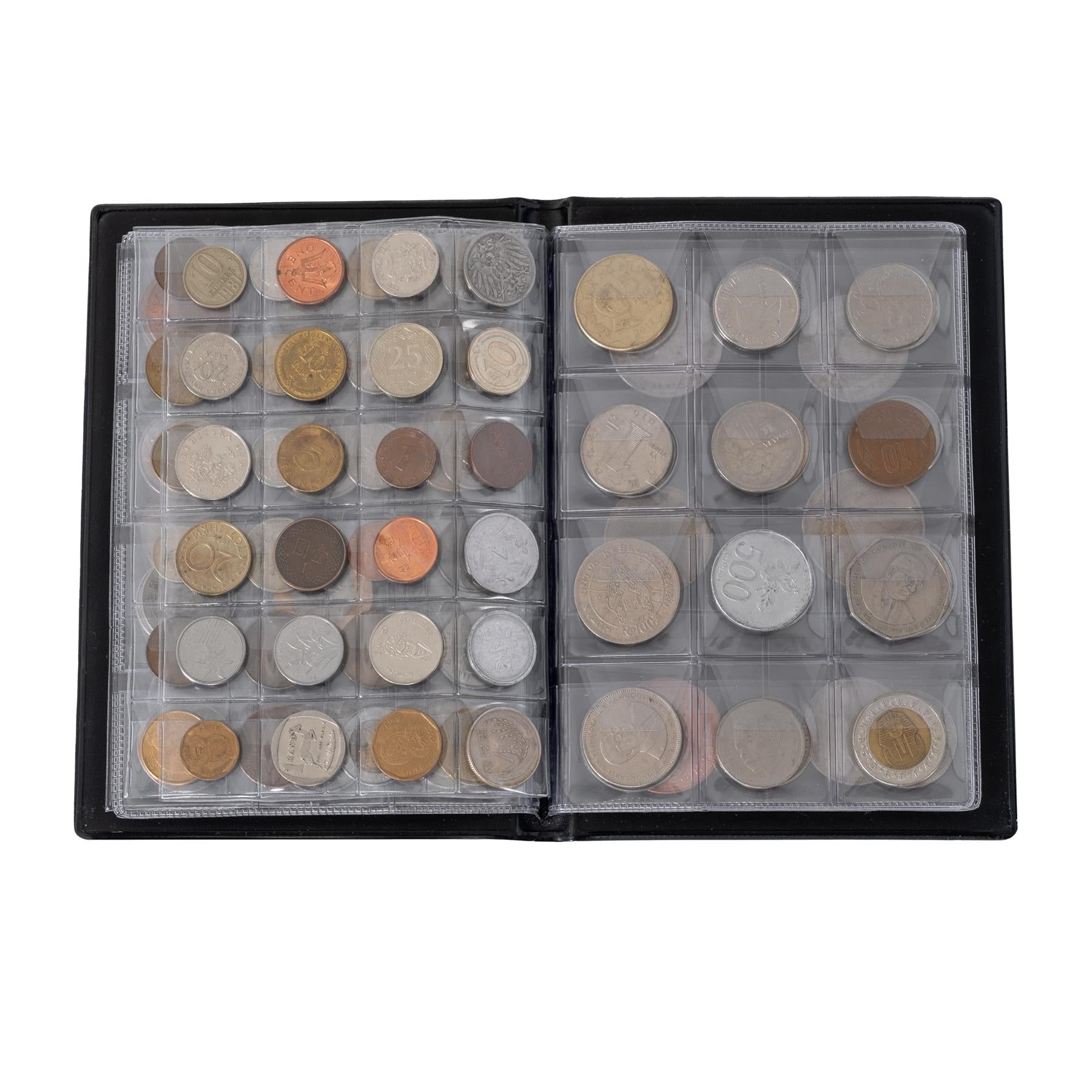 Coin Collection including Currency Album | Full Numismatic Book of Different Coins | 50 Unique Foreign Countries | Complete Coins Collections | Perfect Choice for Money Collectors