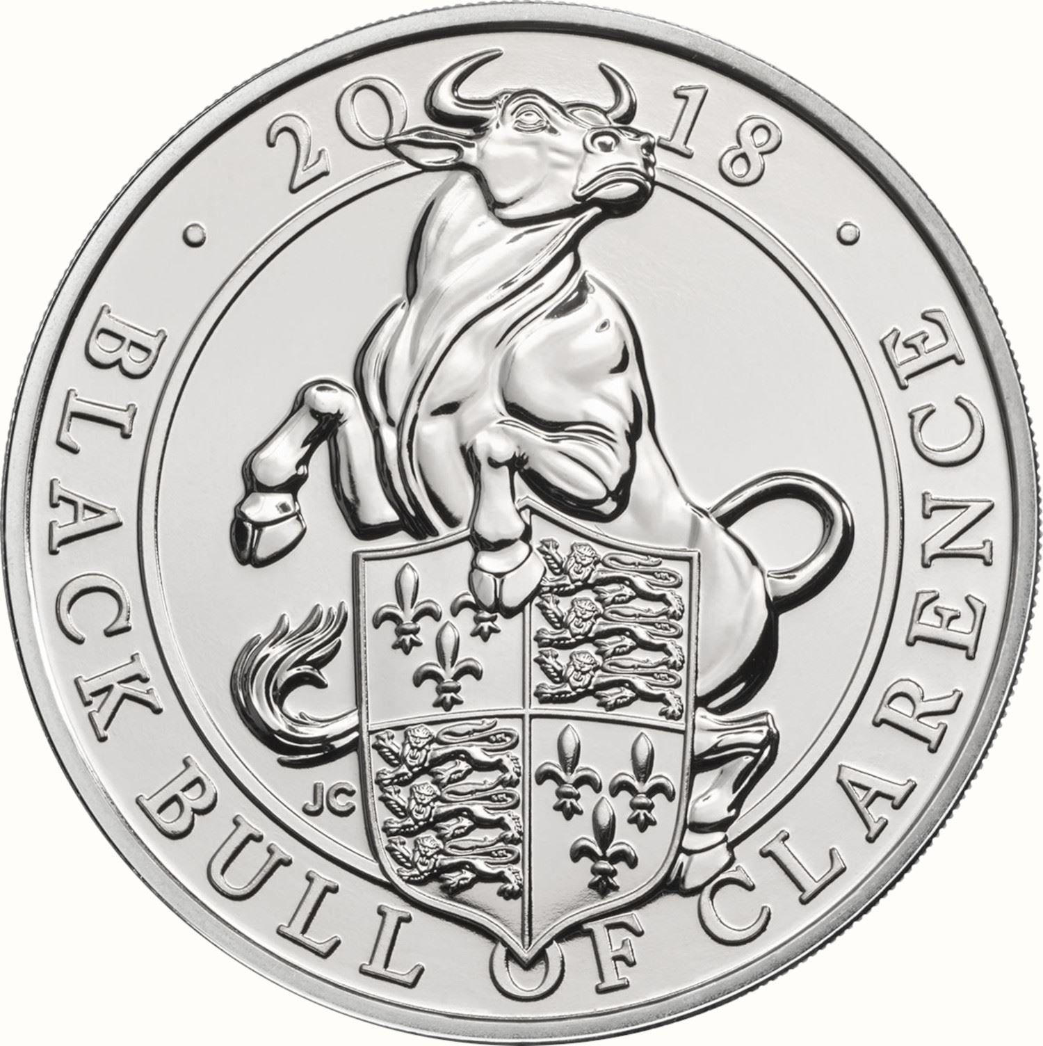 United Kingdom 5 Pounds Coin | Elizabeth II 5th portrait | Black Bull of Clarence | 2018
