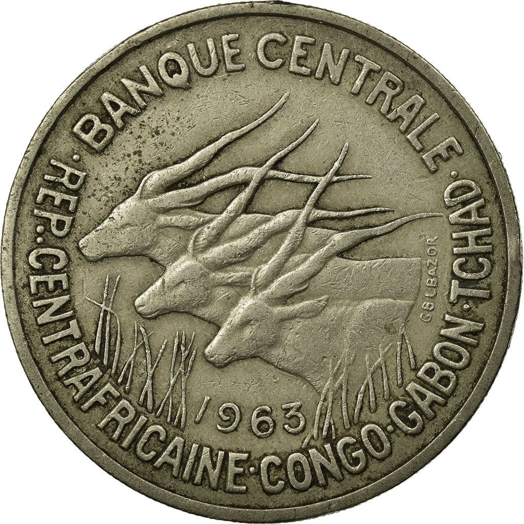 Central African States | 50 Francs Cfa Coin | Antelope | Crops | Km:3 | 1961 - 1963