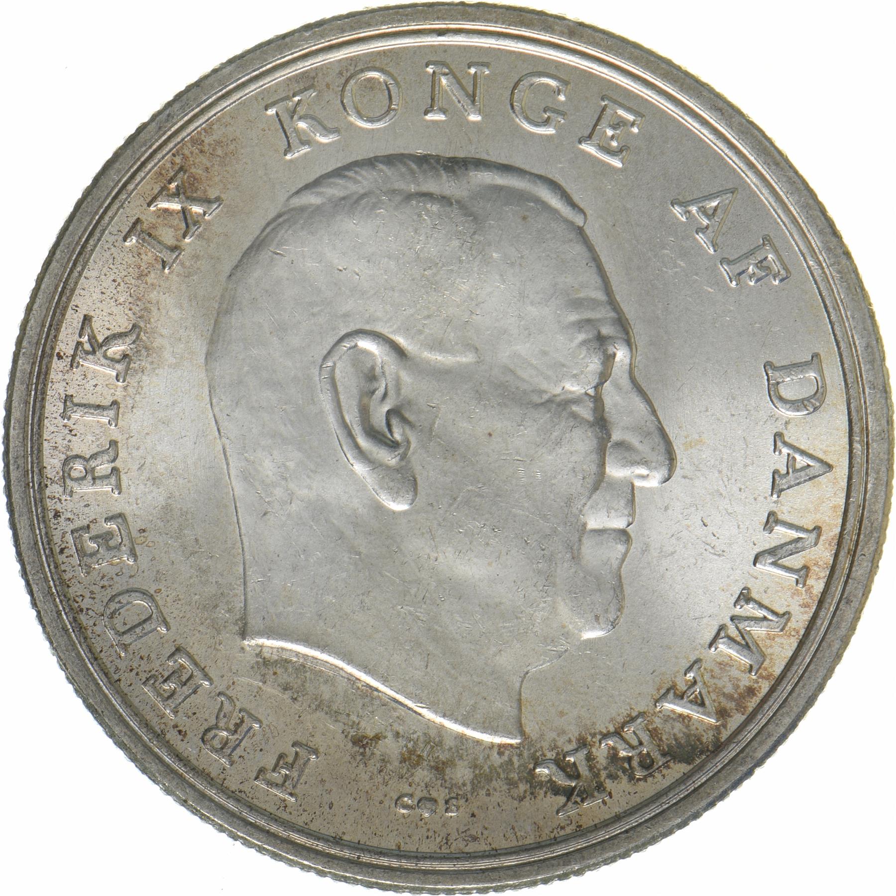Denmark | 5 Kroner Coin | Silver | Wedding of Princess Anne Marie | KM:854 | 1964