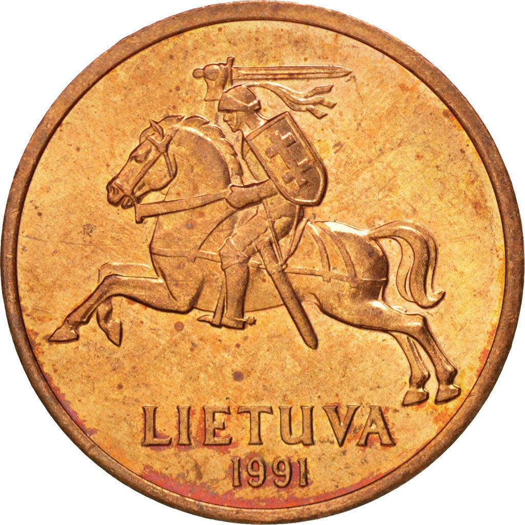 Lithuania | 50 Centų Coin | Bronze | Horse or equine | KM:90 | 1991