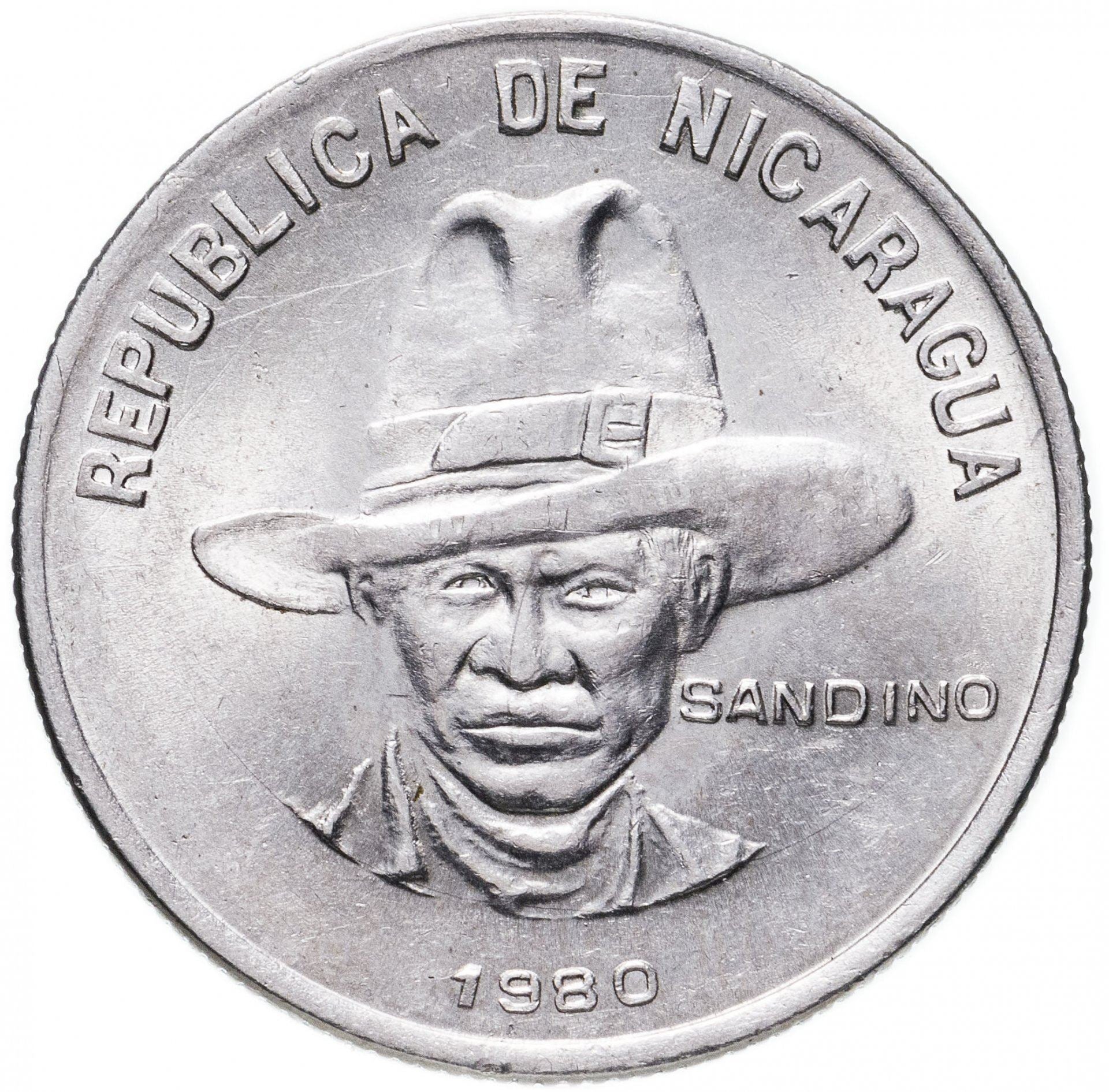 Nicaragua | 1 Cordoba Coin | Augusto Nicolás Sandino | Revolutionary | Km:43 | 1980 - 1983