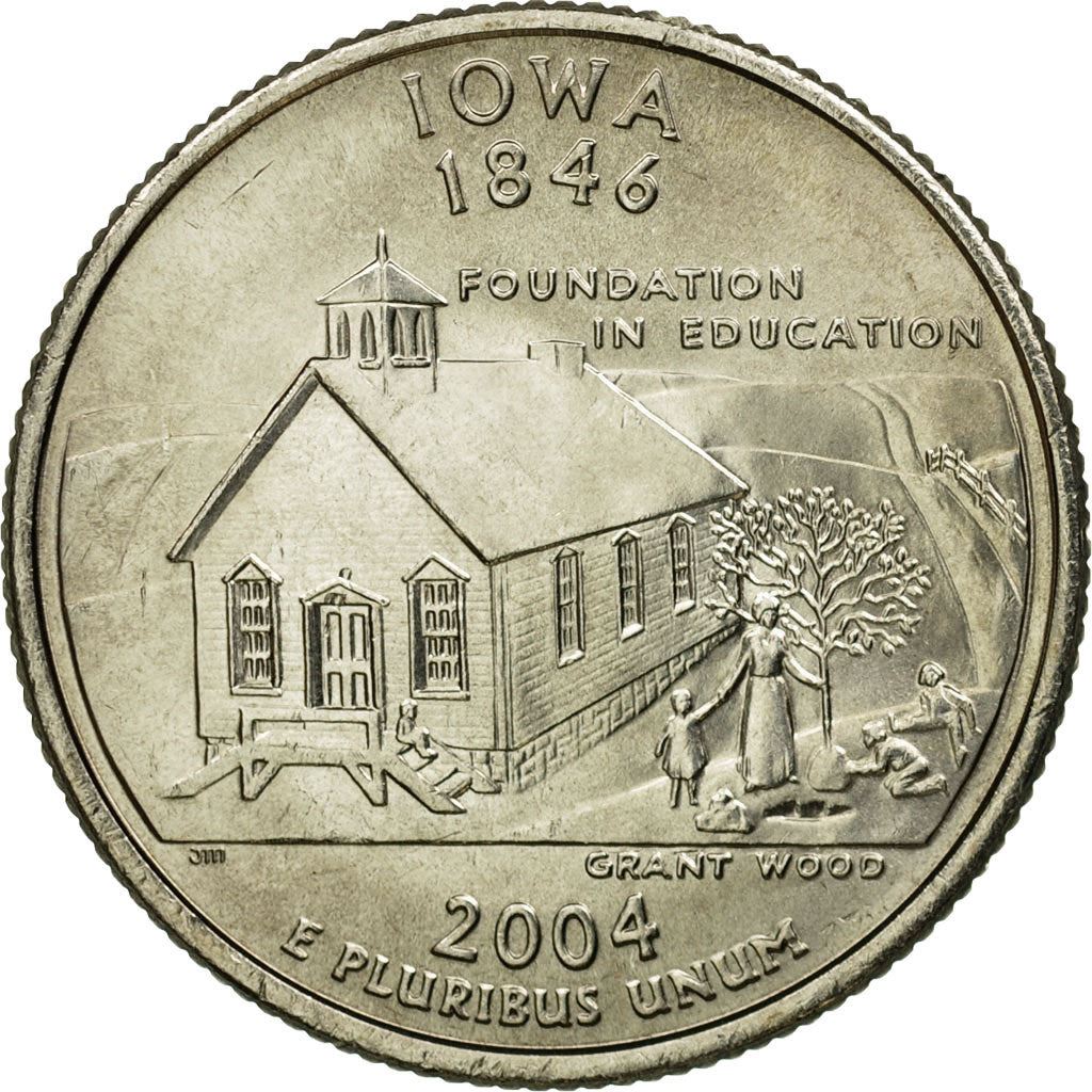 United States | 1/4 Dollar Coin | Iowa | Km:358 | 2004