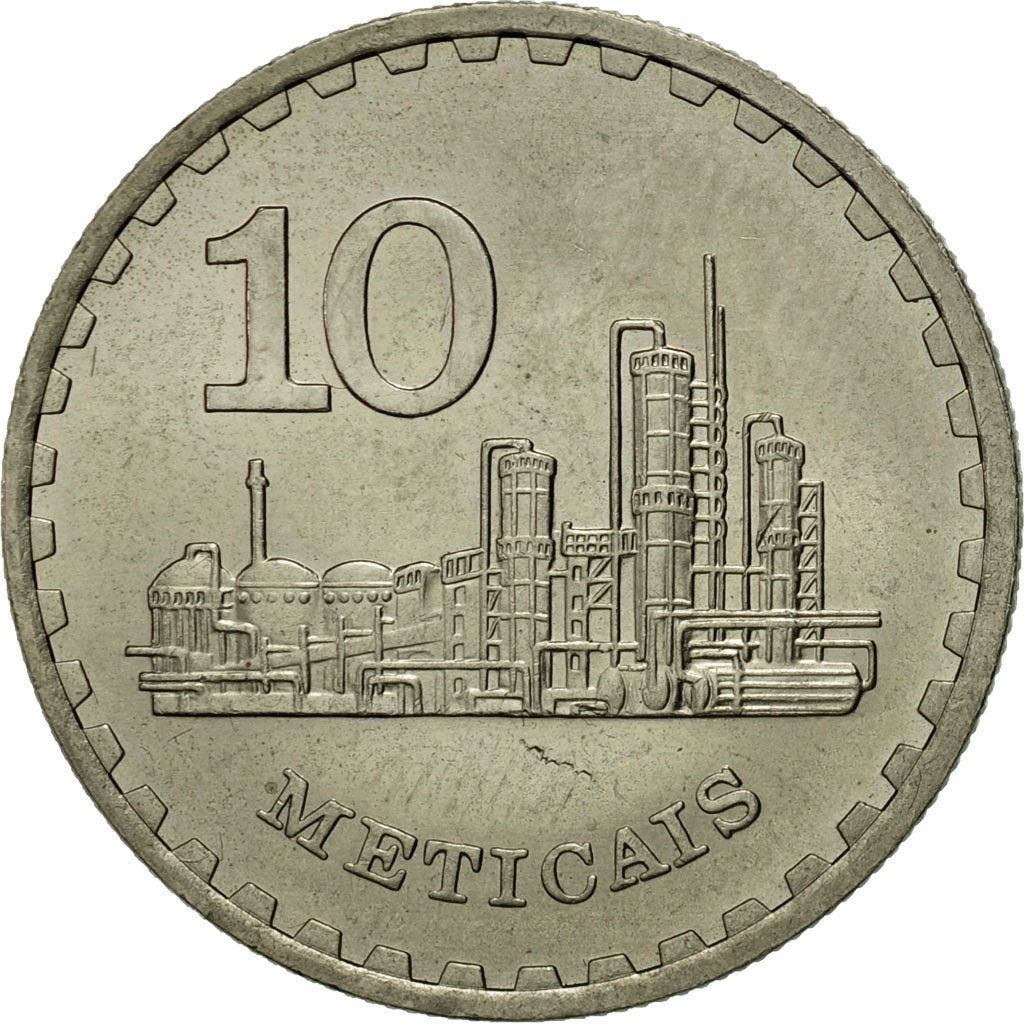 Mozambique | 10 Meticais Coin | Industrial Skyline | Km:102 | 1980