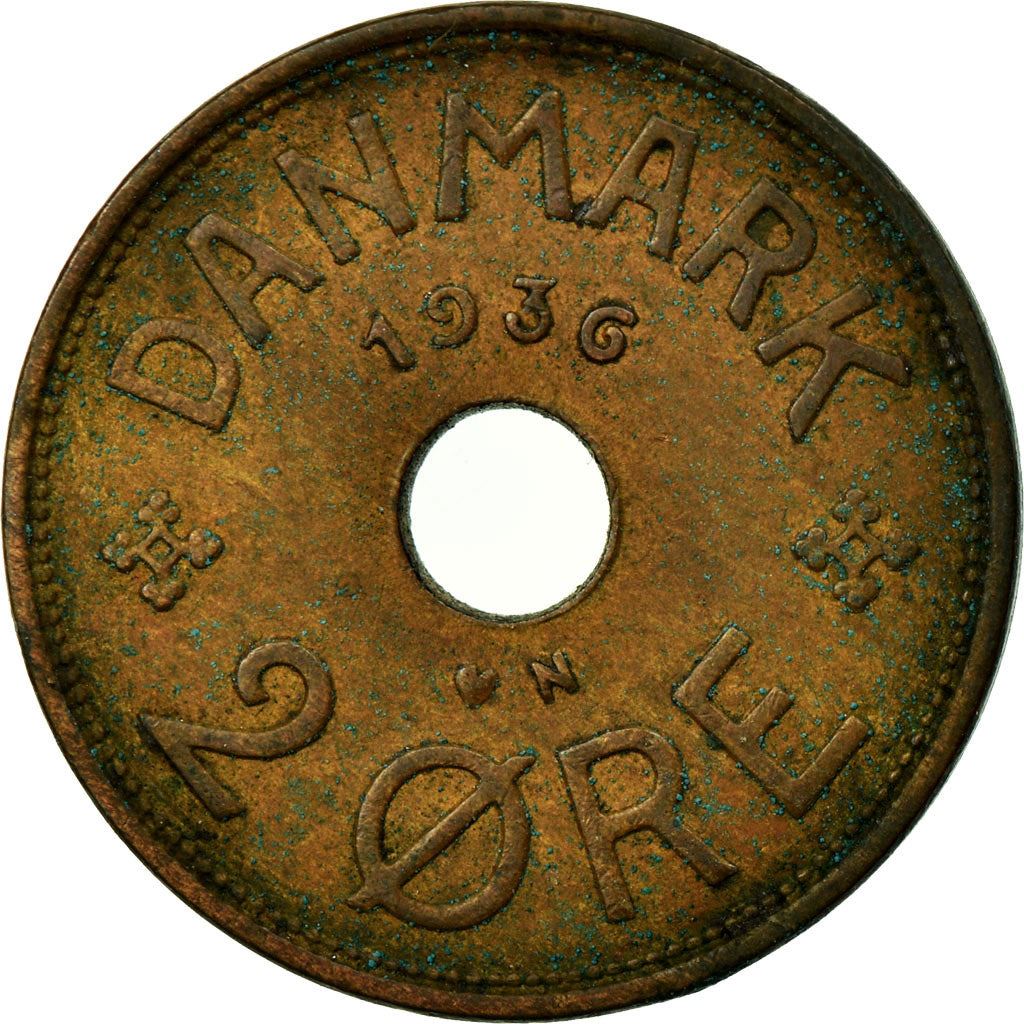 Denmark | 2 Ore Coin | Monogram | Km:827 | 1926 - 1940