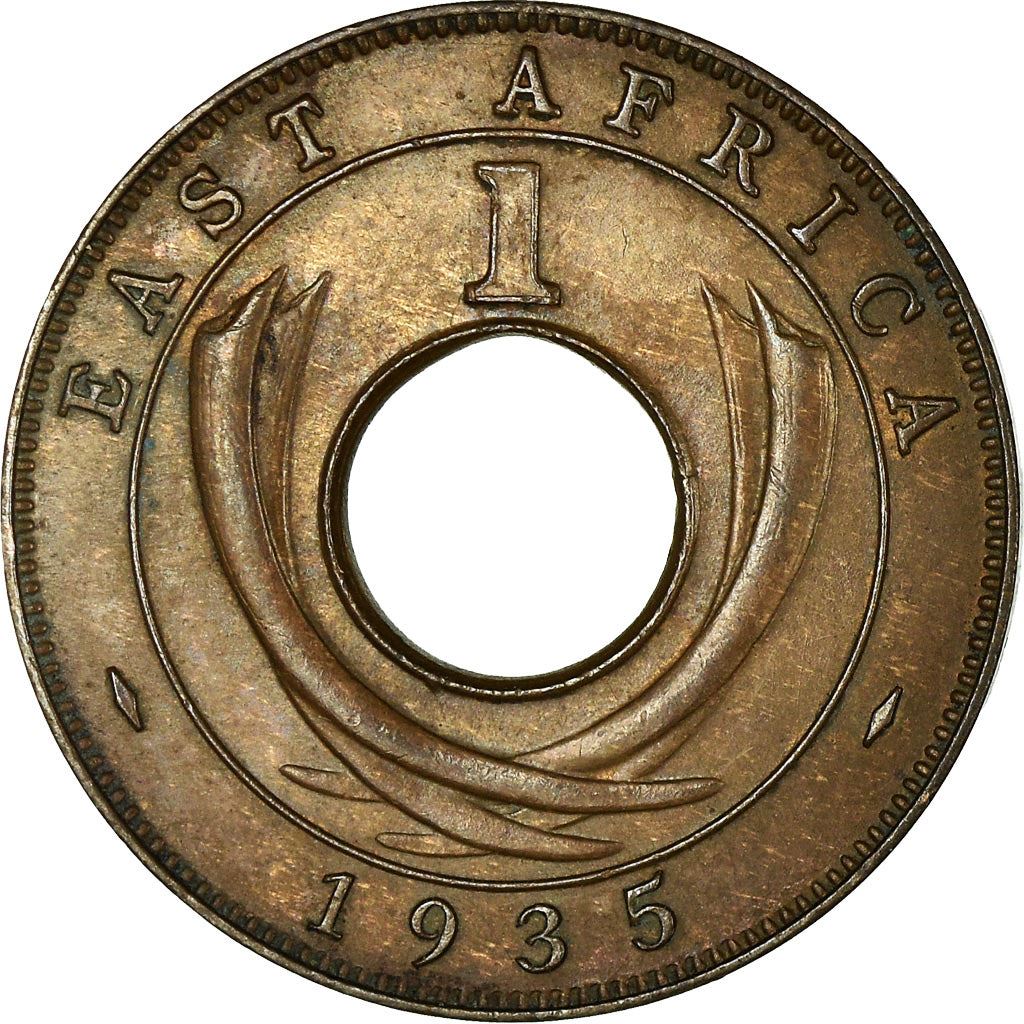 East Africa | 1 Cent Coin | Crown | Tusks | Km:22 | 1922 - 1935