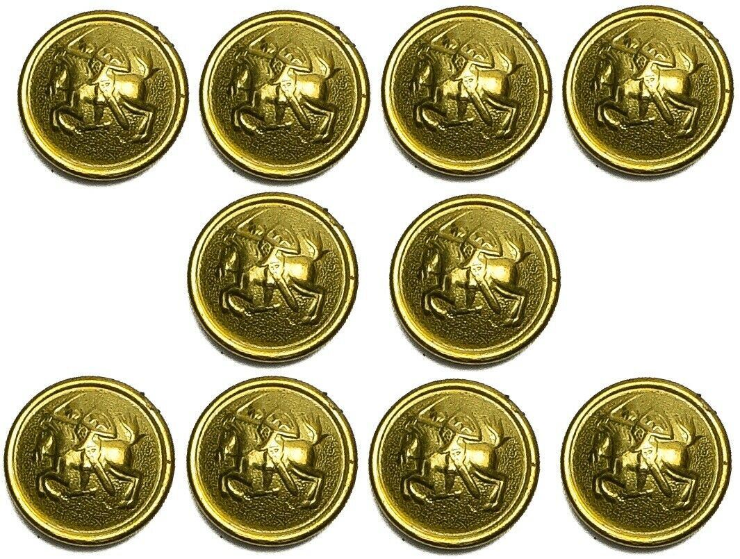 10x Lithuanian Army Uniform Brass Buttons Vytis Knight on Horseback Holding Sword and Shield 14 - 22mm