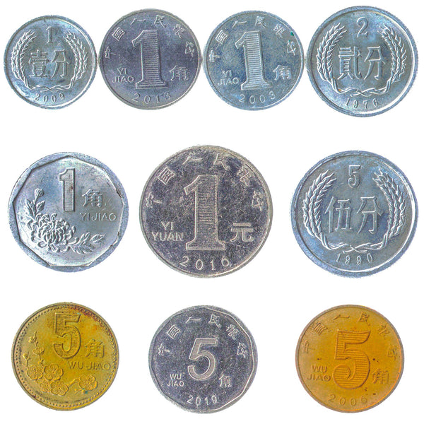 中国硬貨 コレクション 通貨 お金 分 角 元 1955年 - 2021年