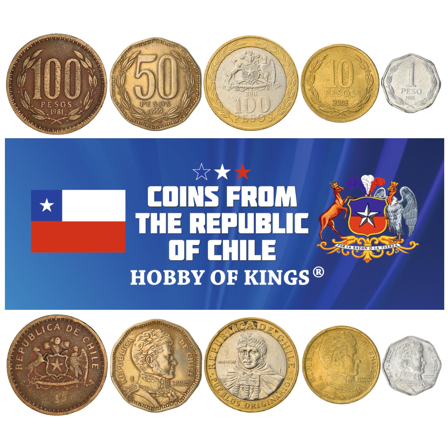 Coins Chile Mixed Collectible Currency Centesimos Escudos Centavos Pesos Chilean Money 1954 - 2021