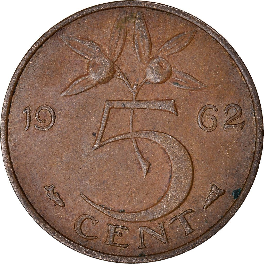 Netherlands 5 Cent | 100 Coins | Queen Juliana | Bronze | KM181 | 1950 - 1980